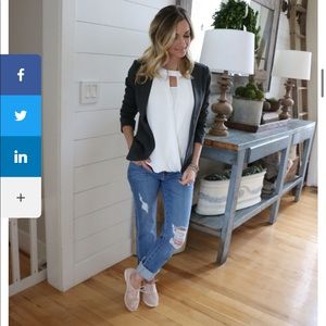 41 Hawthorn, Clearwater mixed material blouse